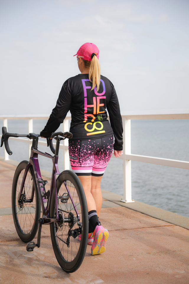 Women's Long Sleeved Run Shirt - Fluoro Twist