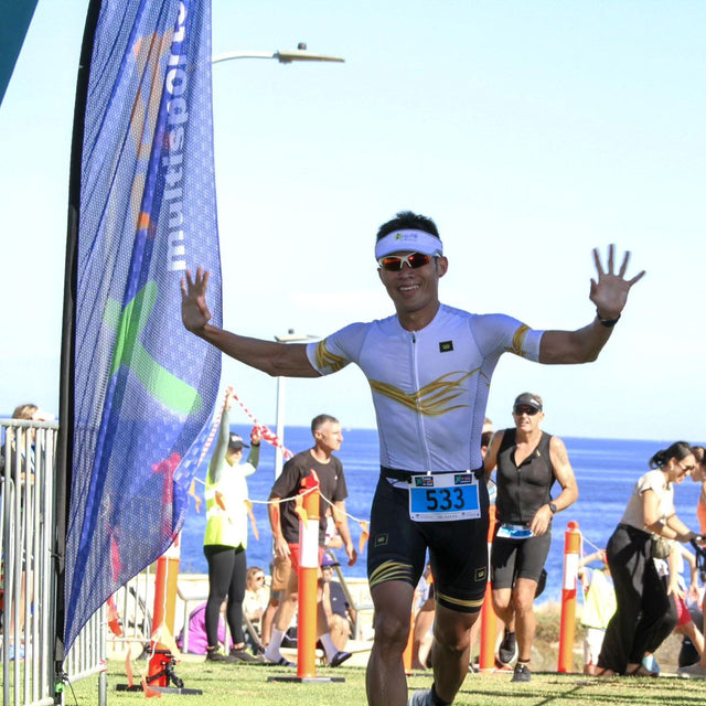 Men's Flyfront TriSuit - White & Gold - FINAL SALE