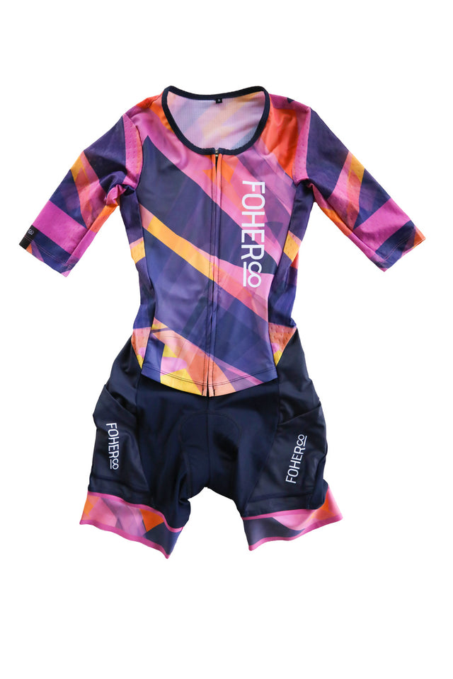 Women's PARAGON Sunrise Aero Sleeved FlyFront TriSuit ARC
