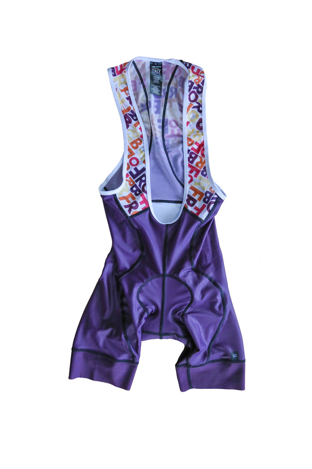 Men's LETTERS Cycle Bibshort - AUBERGINE - FINAL SALE