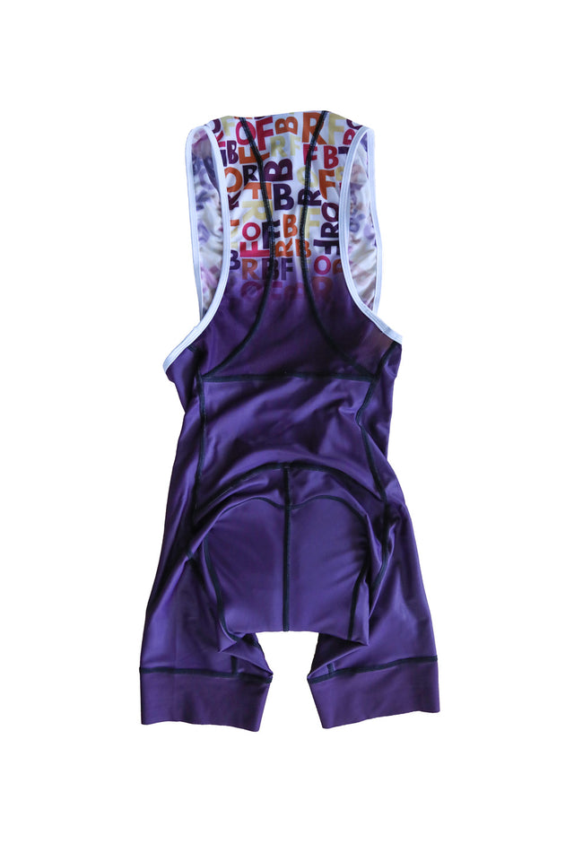 Men's LETTERS Cycle Bibshort - AUBERGINE - FINAL SALE