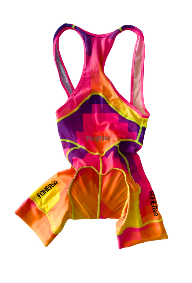 Be Bright Be Seen FLUORO Women's Cycle Bibshort - Full Print