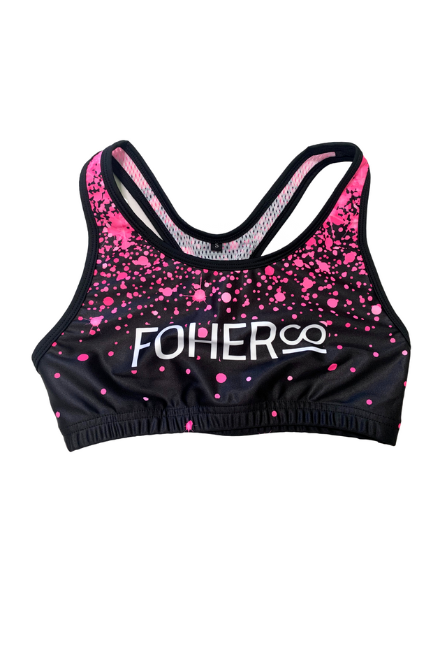 Women's Glitter&Sparkles Pink Power Support Crop