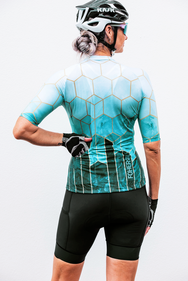 Women's PILLARS Teal Cycle Jersey - XL LAST ONE