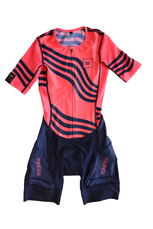 Women's Atlas Aero Sleeved Tri Suit Coral ARC