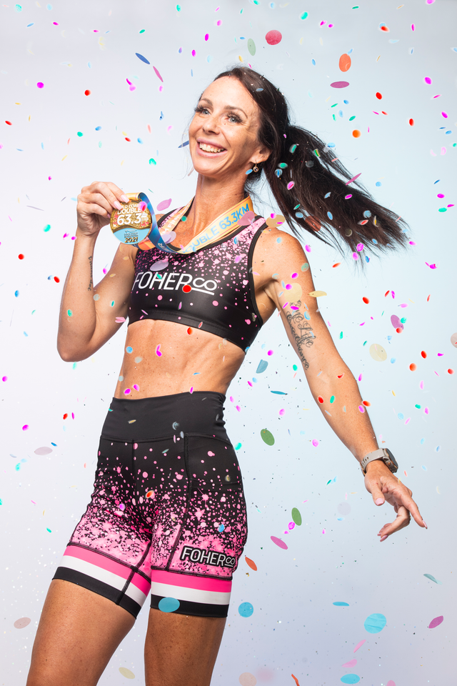 Women's Glitter&Sparkles Pink Power Support Crop