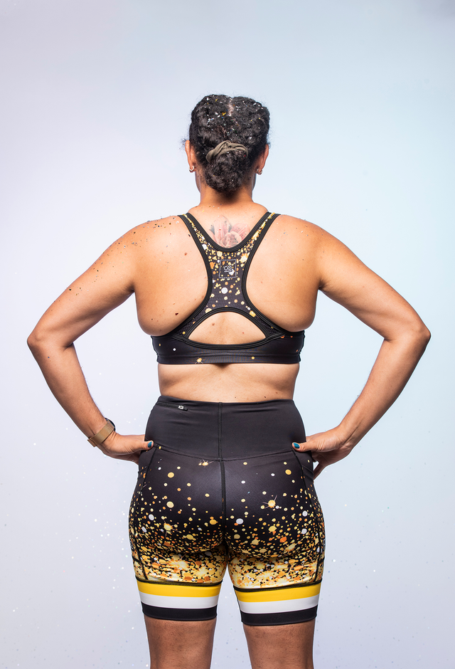 Women's Glitter&Sparkles Stay Gold Support Crop