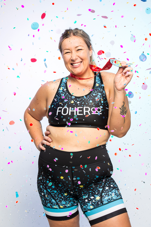 Women's Run Hipsters - Glitter&Sparkles Blue Can-Do - FINAL SALE