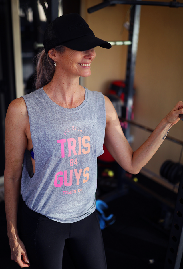 Tris B4 Guys Grey Power Singlet