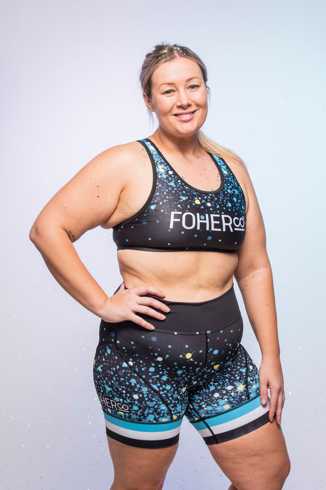 Women's Run Hipsters - Glitter&Sparkles Blue Can-Do - FINAL SALE