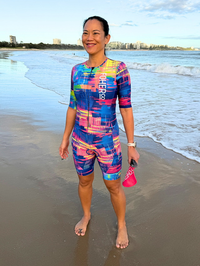 Women's MATRIX Aero Sleeved Flyfront TriSuit - Full Print