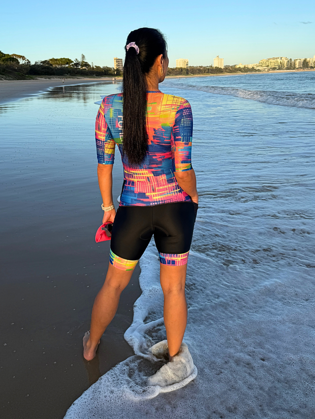 Women's MATRIX Aero Sleeved Flyfront TriSuit - Black