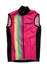 LAST ONE - Women's Cycling Gilet/Wind Vest - Pink/Green - XS