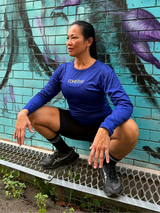 Women's Long Sleeved Run Shirt - Royal Navy