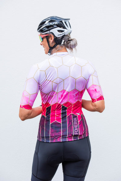 Women's PILLARS Magenta Cycle Jersey