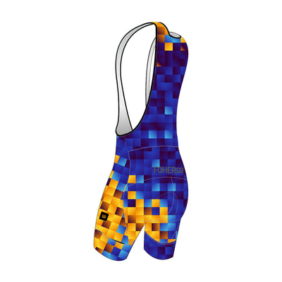 LAST ONE - Be Bright Be Seen CENTURY Men's Cycle Bibshort - Full Print - L